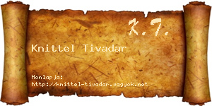 Knittel Tivadar névjegykártya